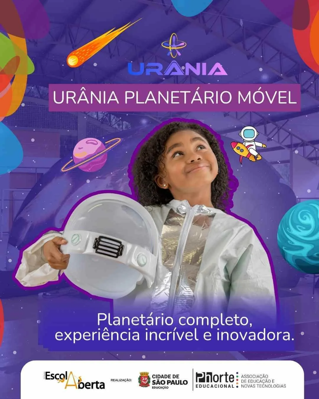 Urânia Planetário Móvel encanta alunos do Programa Escola Aberta